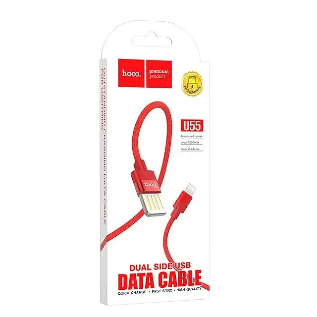 Кабель Hoco U55 Pisces Cable USB to Lightning 2A 1m Red - фото 2
