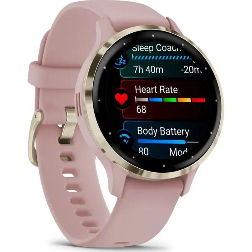 Смарт-годинник Garmin Venu 3S Soft Gold Stainless Steel Bezel with Dust Rose Case and Silicone Band (010-02785-03/53) [111835] - фото 2