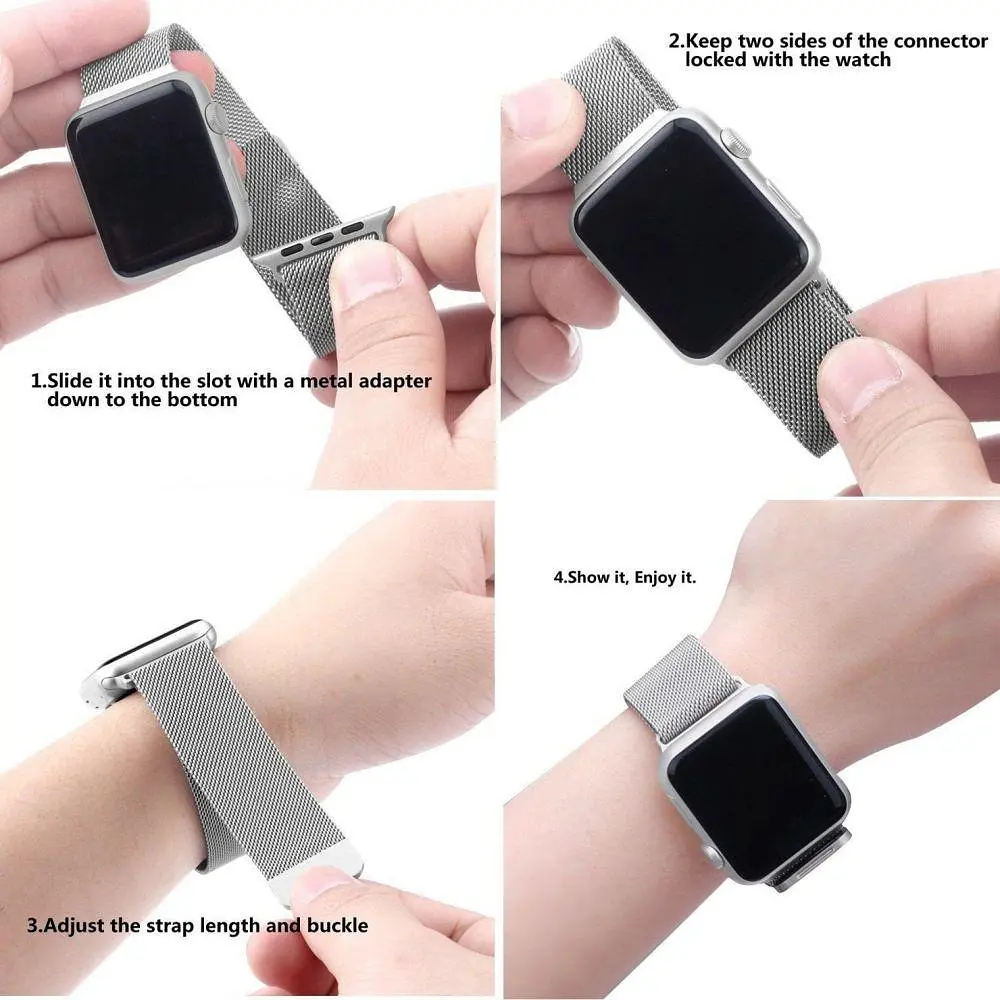 Змінний браслет для розумного годинника 2E Apple Watch 38/40 мм Milanese Loop - фото 2