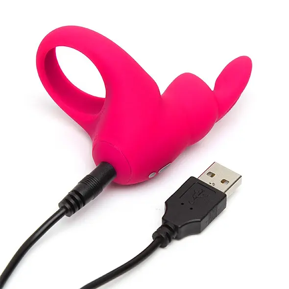 Ерекційне віброкільце Happy Rabbit Rechargeable Cock Ring, 6.7 см (рожевий) - фото 3