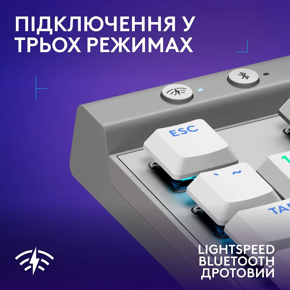 Клавиатура G515 LIGHTSPEED TKL Wireless Gaming White (920-012539) Logitech teh0022915 - фото 7