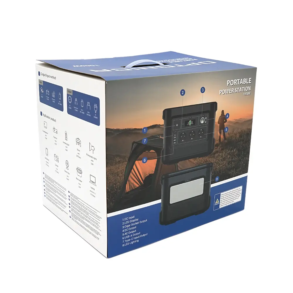 Зарядна станція Optonica B1000-A1. Об'єм 1036.8Wt/h, Потужність 1000W. Out:AC230, 2хDC13.3V/10A, USB-3x5V/2.4A, Type-C 100W(PD), 332х245х255мм. 9.1кг - фото 2