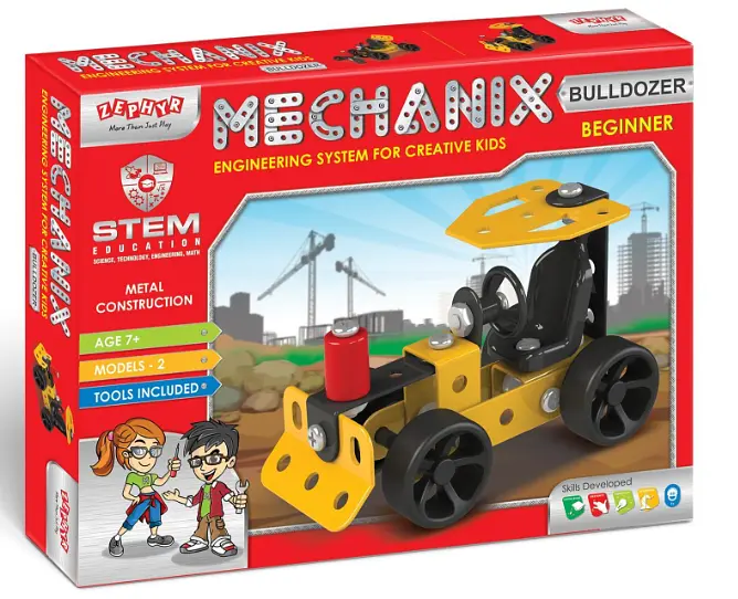 Конструктор Zephyr Mechanic Bulldozer металевий розвивальний 2 моделі  - фото 3