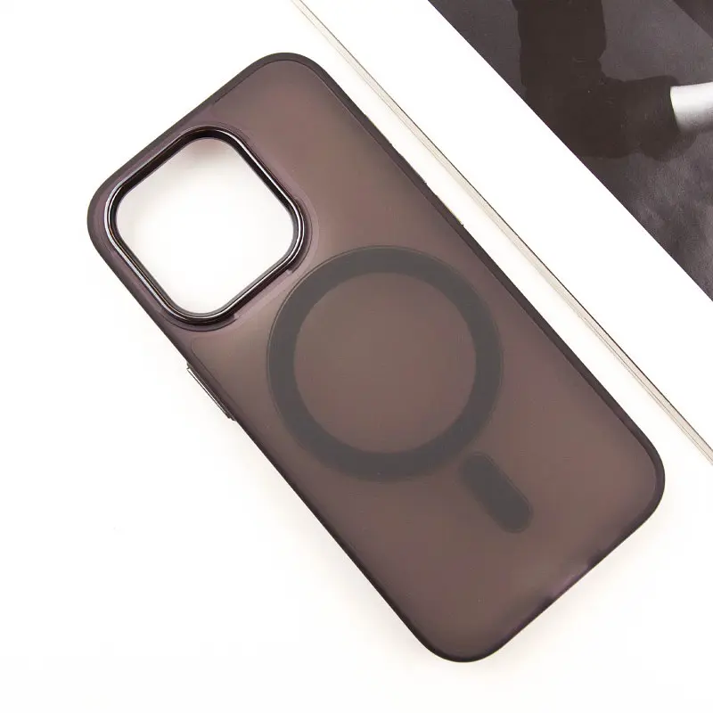 Чохол TPU+PC Lily with MagSafe для Apple iPhone 15 Pro (6.1) Dark Purple - фото 2