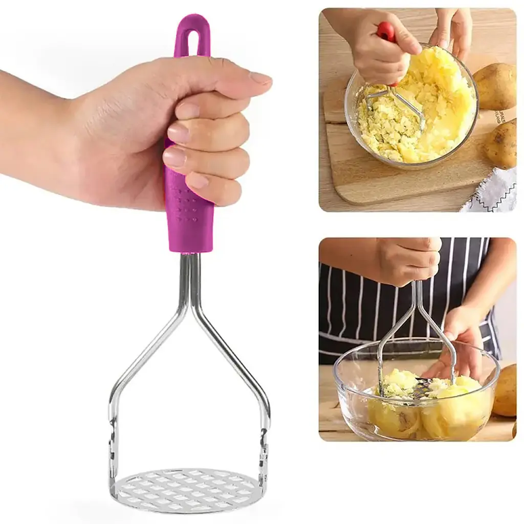 Товкачка картоплем'ялка для картоплі із пластиковою ручкою 22.5 см, Kitchen Master Фіолетовий 86582