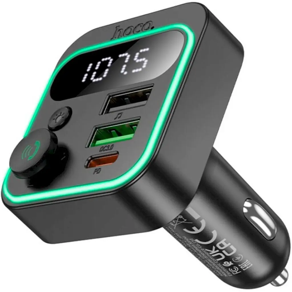 FM-трансмітер Hoco E85 Tiger PD20W+QC3.0 Black [129643] - фото 3