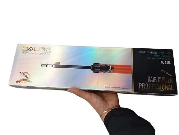 Плойка Daling DL-5258 з керамічним покриття LED-індикатор 120-210 °C Чорний/Помаранчевий - фото 2