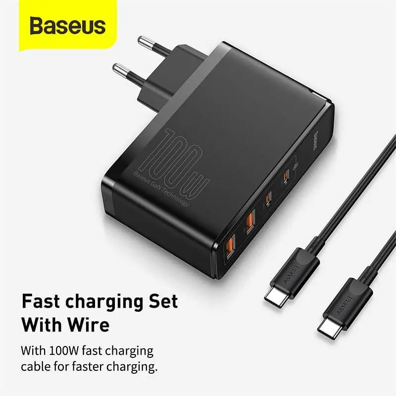 Адаптер мережевий - блок - зарядний пристрій BASEUS GaN2 Pro 4 порти 100 W 5 A (CCGAN2P-L02) білий - фото 8