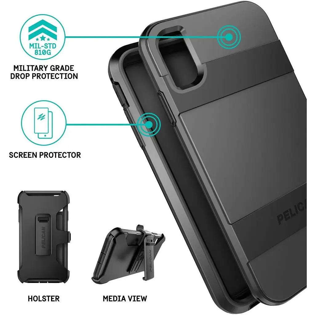 Противоударный оригинальный чехол Pelican Voyager для iPhone XS Max (6.5") Black - фото 3