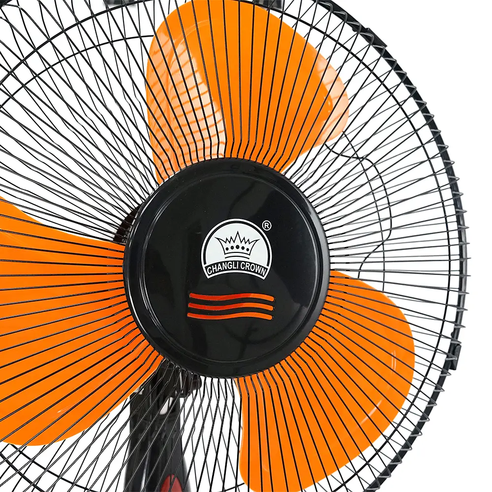 Вентилятор підлоговий YT41905, 16″, 100W, ціна за ящик (2шт), 3 режими, 220V, Black/Orange, Box - фото 4