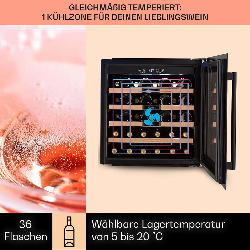 Винний холодильник Klarstein Vinsider 36 Built-In Uno (10041286) - фото 7