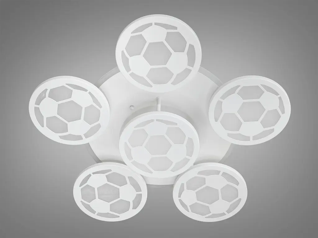 Современная LED люстра футбольный мяч, 105W, белая - фото 4
