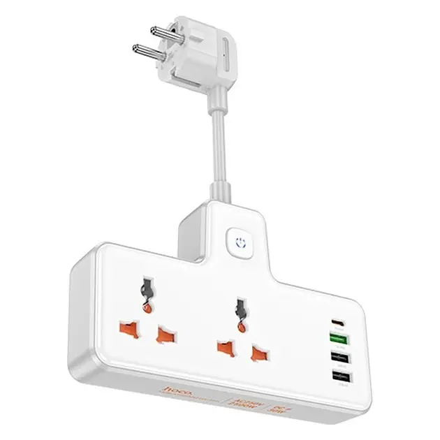Сетевой удлинитель Hoco AC12A Reise 2-position expansion socket (PD30W / 1C3A) 4 порта - фото 3
