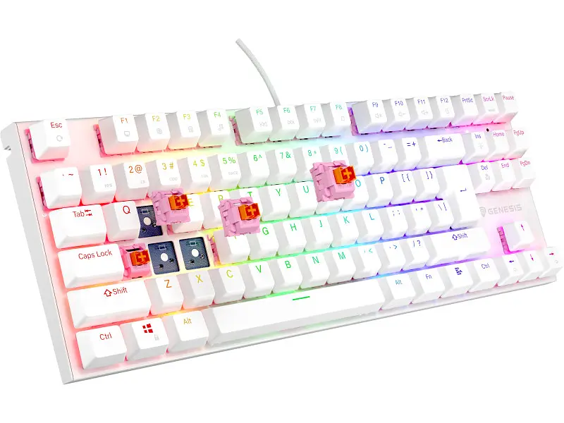 Клавіатура Genesis Thor 303 TKL RGB Outemu Peach Silent White (NKG-2063) - фото 7