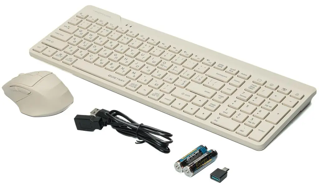 Комплект (Клавиатура и мышь) A4Tech FG2400 Air Wireless Beige (FG2400 Air (Beige)) - фото 4