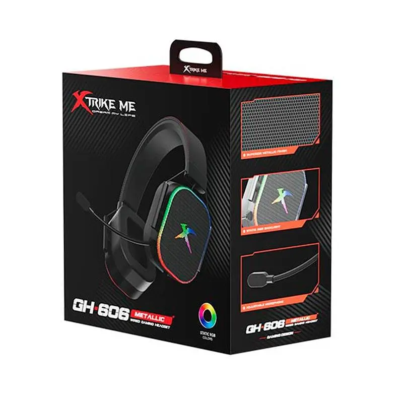 Навушники XTRIKE ME wired headset GH-606 3.5mm*1+USB, RGB - фото 2