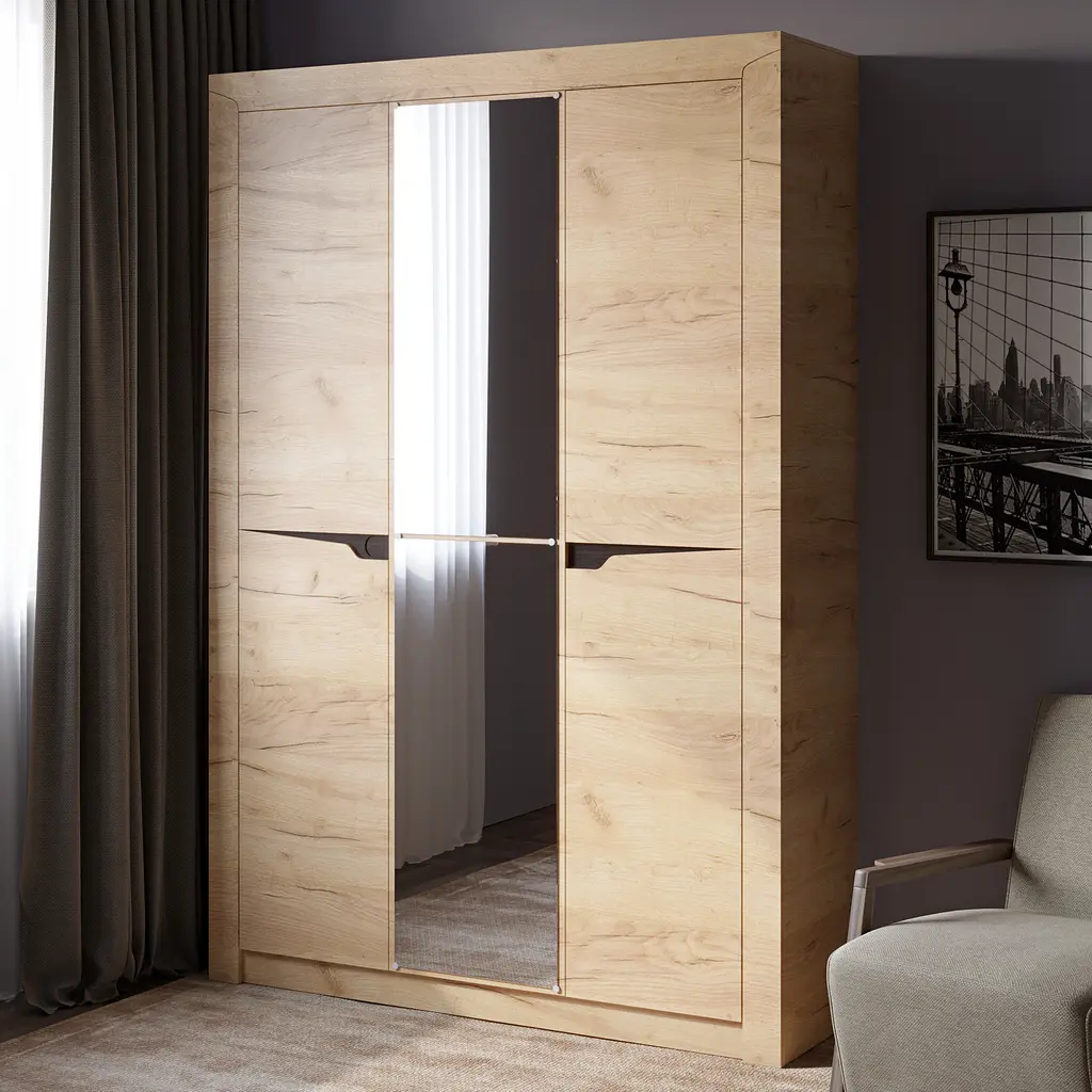 Шафа велика Еверест Ліберті з дзеркалом 1420 см Дуб Крафт Золотий (DTM-2463) - фото 2