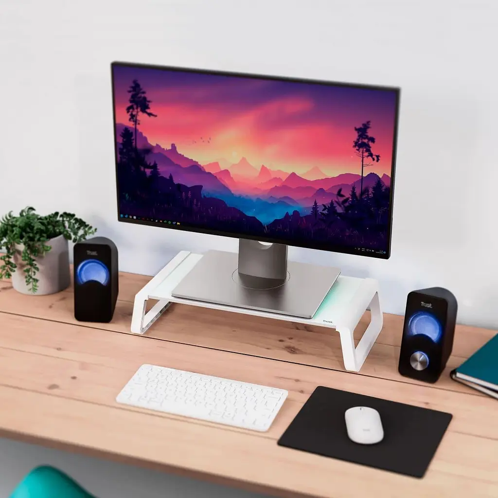 Подставка под монитор Trust Monta Glass Monitor St and White - фото 9