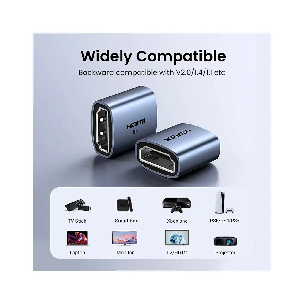 Переходник HDMI F to HDMI F 8K black Ugreen (90592) - фото 8