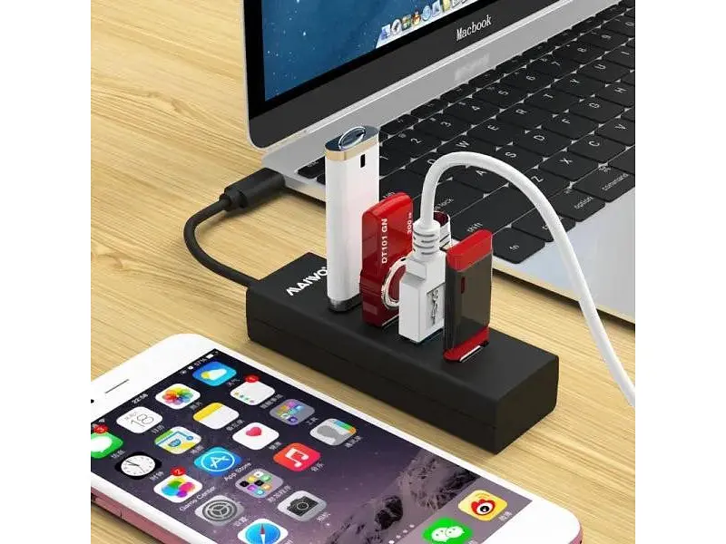 Мультипортовий адаптер Maiwo USB Type-C to 4х USB3.0 (KH304C) - фото 4