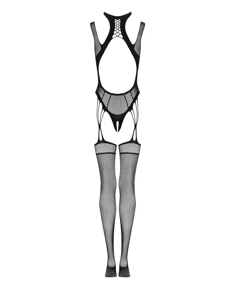 Ажурный бодистокинг с отверстиями Obsessive Bodystocking G327 black черный комбинезон с дос S/M/L - фото 6