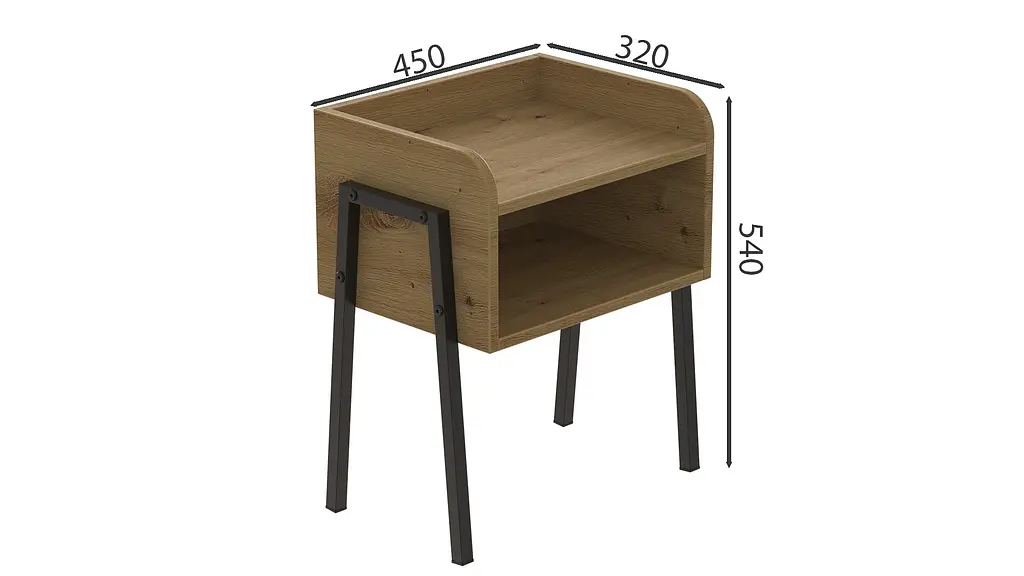 Тумба модульная Ferrum-decor Джузи 540x450x320 металл Черный ДСП Дуб Артизан 16 мм (FRD-102973) - фото 3