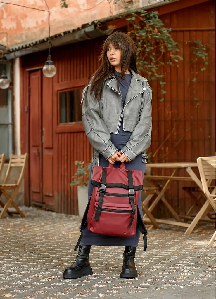 Жіночий рюкзак ролл Sambag Roll Top Zard бордо 41 x 30 x 16 см (24238005) - фото 4
