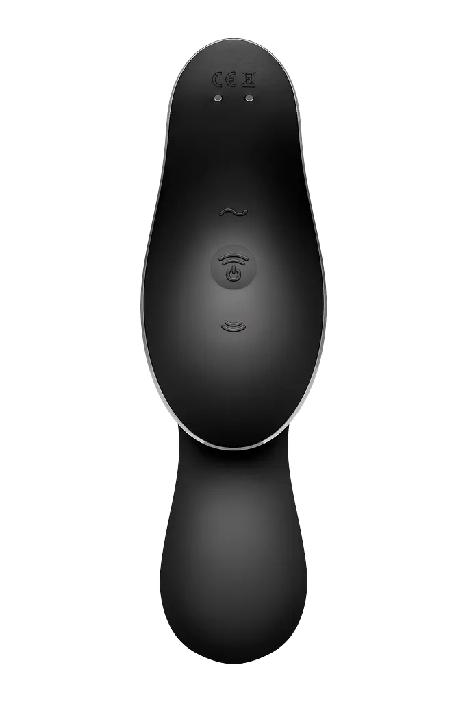 Стимулятор Satisfyer Curvy Trinity 2 Вакуумный клиторальный и массажер для точки G, 16.8х3.8 см чёрный - фото 4