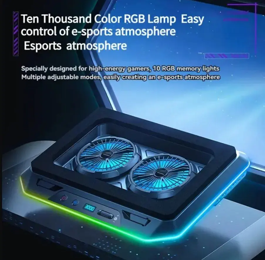 Охолоджувальна підставка для ноутбука 17.3 дюйма Ice Coorel A-5 2xfan 2300RPM - фото 7