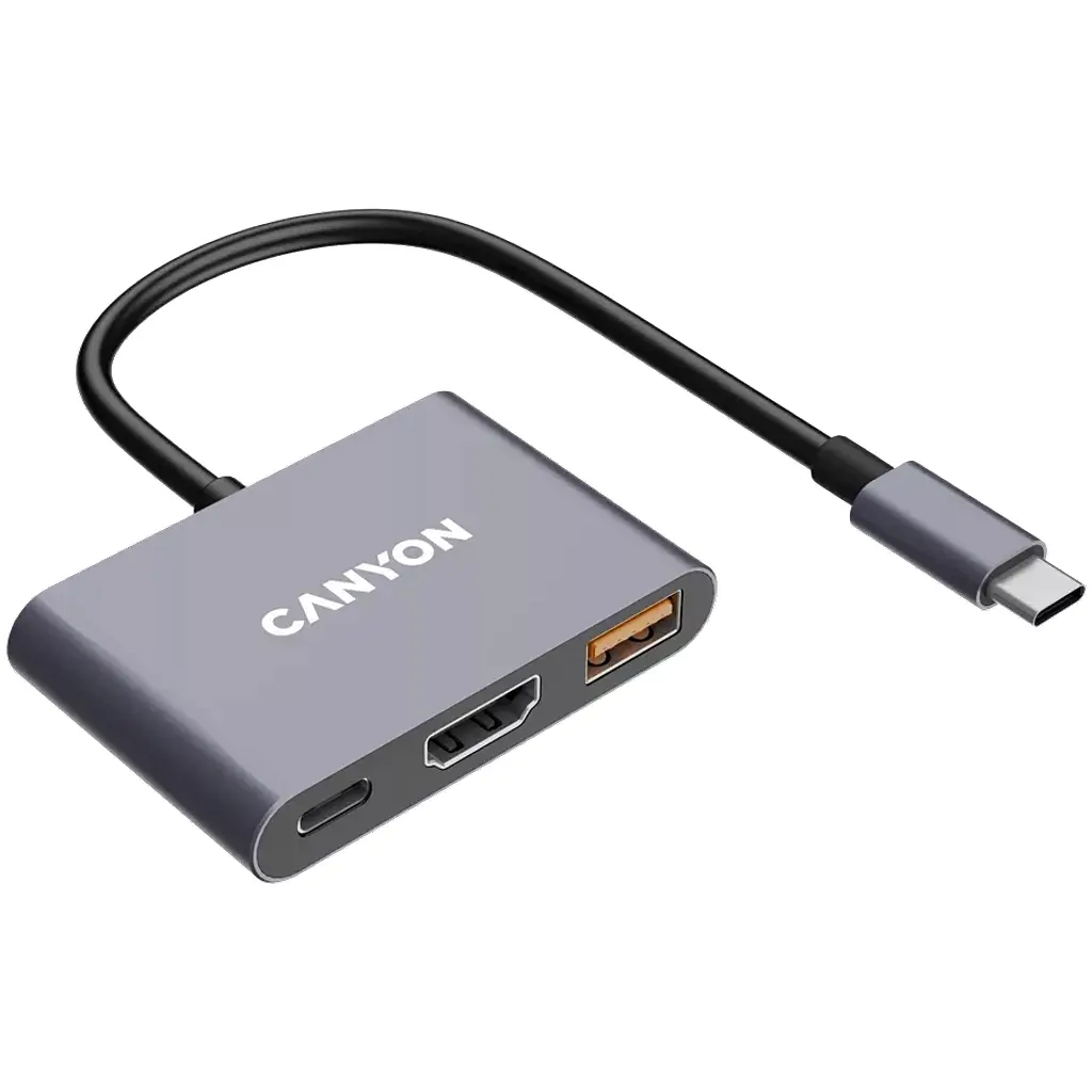 Концентратор Canyon hub DS-4 3in1 USB-C Grey (CNS-TDS4) - фото 4