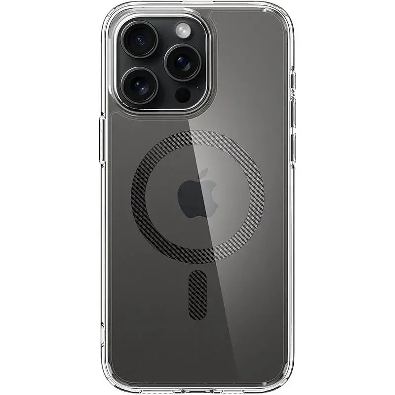 Чохол-накладка Spigen Ultra Hybrid MagFit для Apple iPhone 15 Pro Max Carbon Fiber (ACS06578) - фото 8