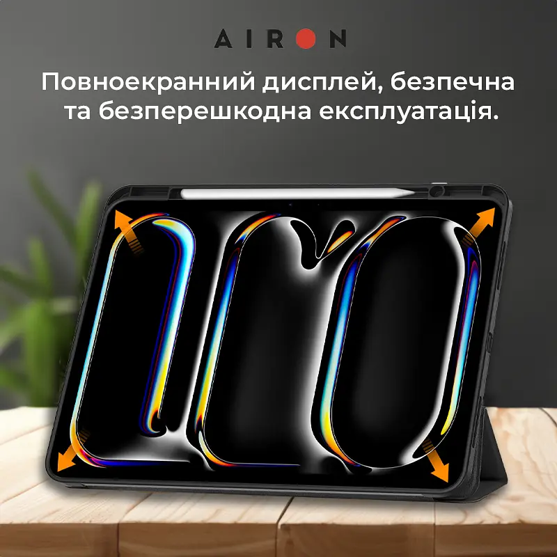 Чехол AIRON Premium SOFT для iPad Pro 13 2024 с защитной пленкой и салфеткой Black - фото 7