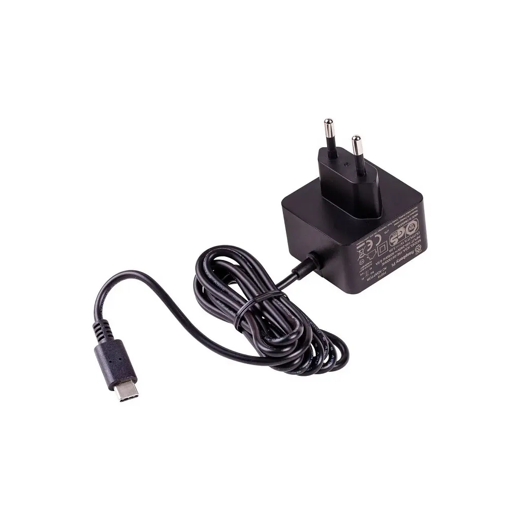 Блок живлення для Мікро ПК Raspberry Pi для Raspberry Pi 4 5В/3А USB-C чорний (SC0754) - фото 2