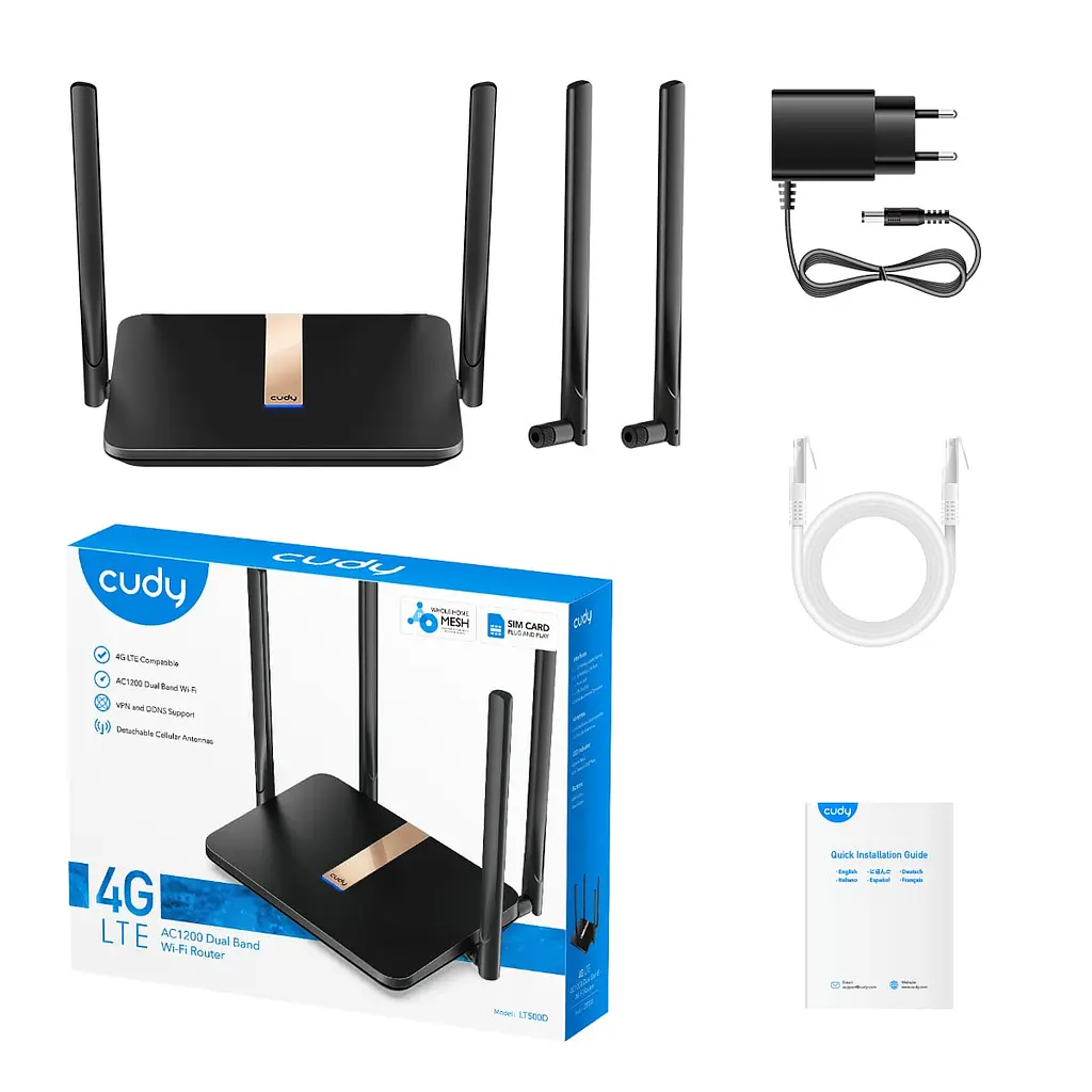 WiFi 5 Mesh 4G LTE-маршрутизатор Cudy LT500D CAT4 дводіапазонний АС1200 (73-00509) - фото 5