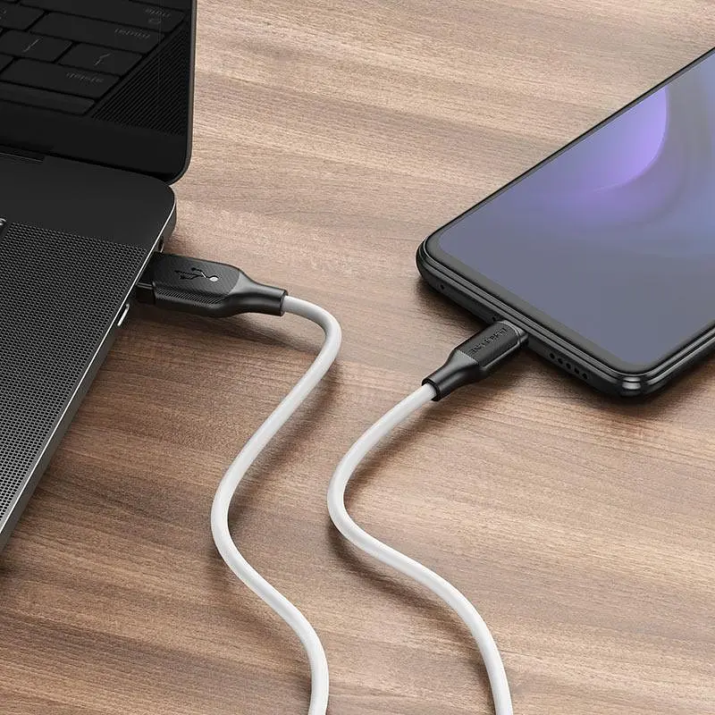Кабель Borofone BX42 USB to Type-C 3A 1 м silicone TPE connectors белый - фото 3
