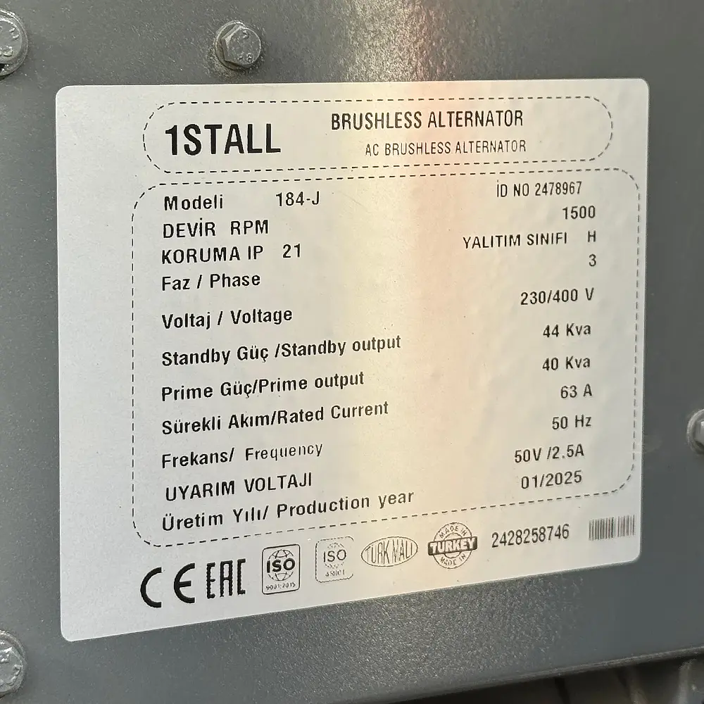 Дизельний генератор OYAL OYY-44 YANG DONG Y4102D 44KVA/35.2KW, Альтернатор OYL184J, витрата 75% навантаження - 6,8 літрів/год, 230/400 В, 50 Гц (AVR+ATS) 2200*900*1350 мм, 890 кг, 125 л - фото 3