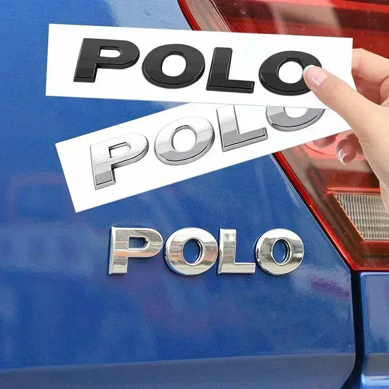 Емблема напис POLO для Volkswagen (2002-2020г) Чорний Глянець 130х23 мм на скотчі (Завод) - фото 3