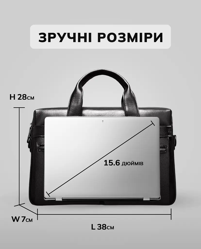Чоловіча сумка для ноутбука й документів чорна SK N76955 Tiding Bag - фото 4