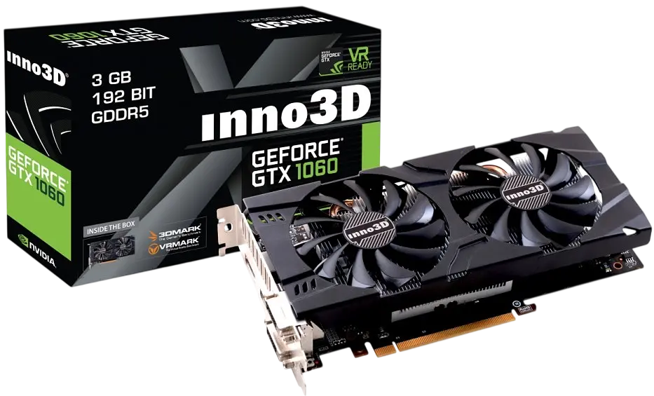 Відеокарта GeForce GTX 1060 3GB Inno3D X2 (N106F-2SDN-L5GS) Б/В