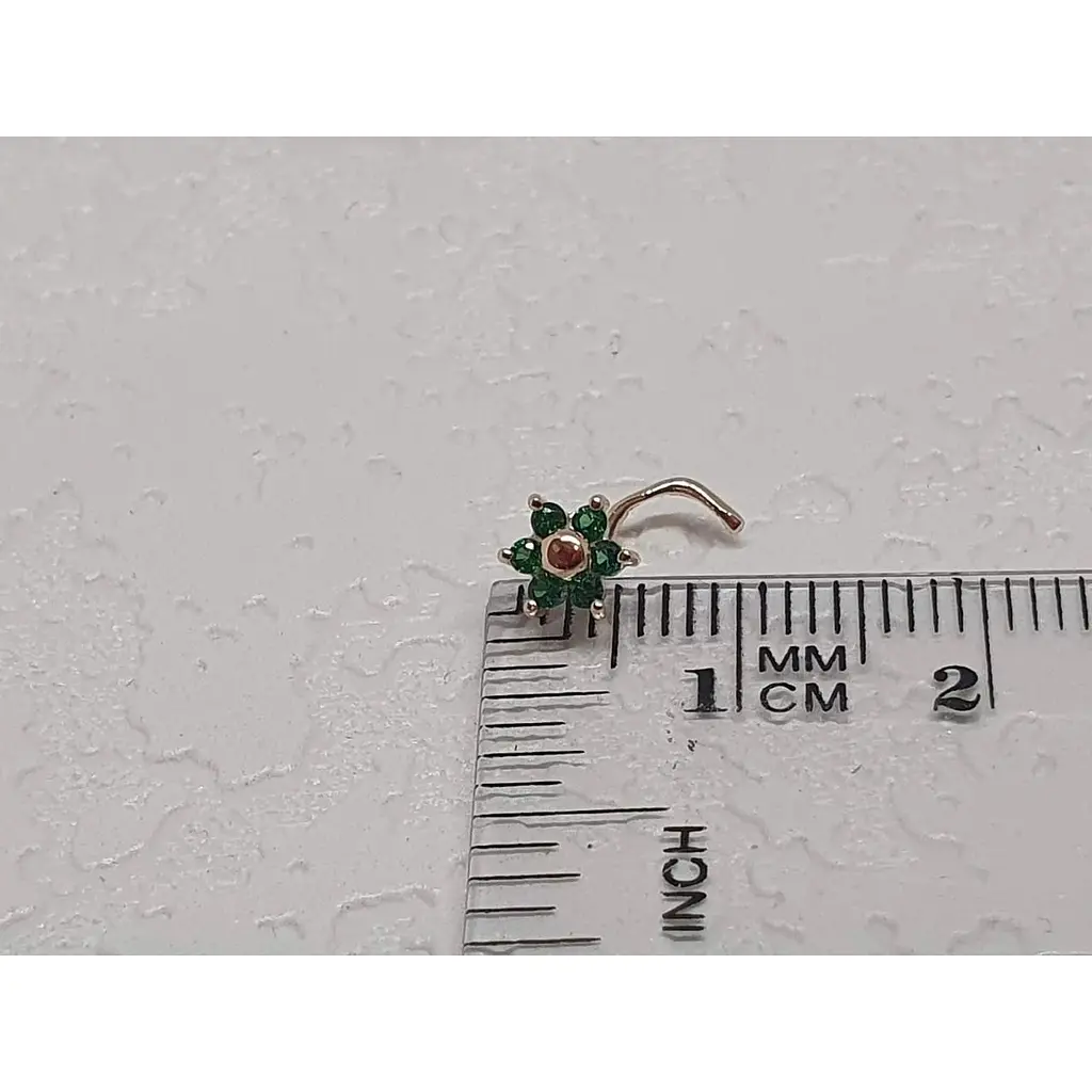 Золотая серьга-пирсинг в нос Dear с фианитами. 1040.6 - фото 3