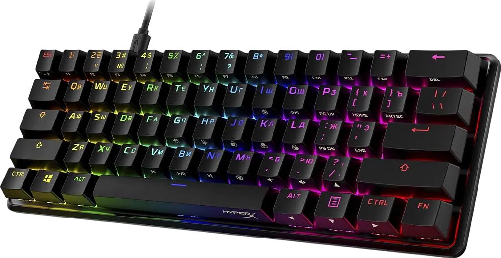 Клавиатура HyperX Alloy Origins 60 Red UA RGB Black (4P5N4AA) - фото 3