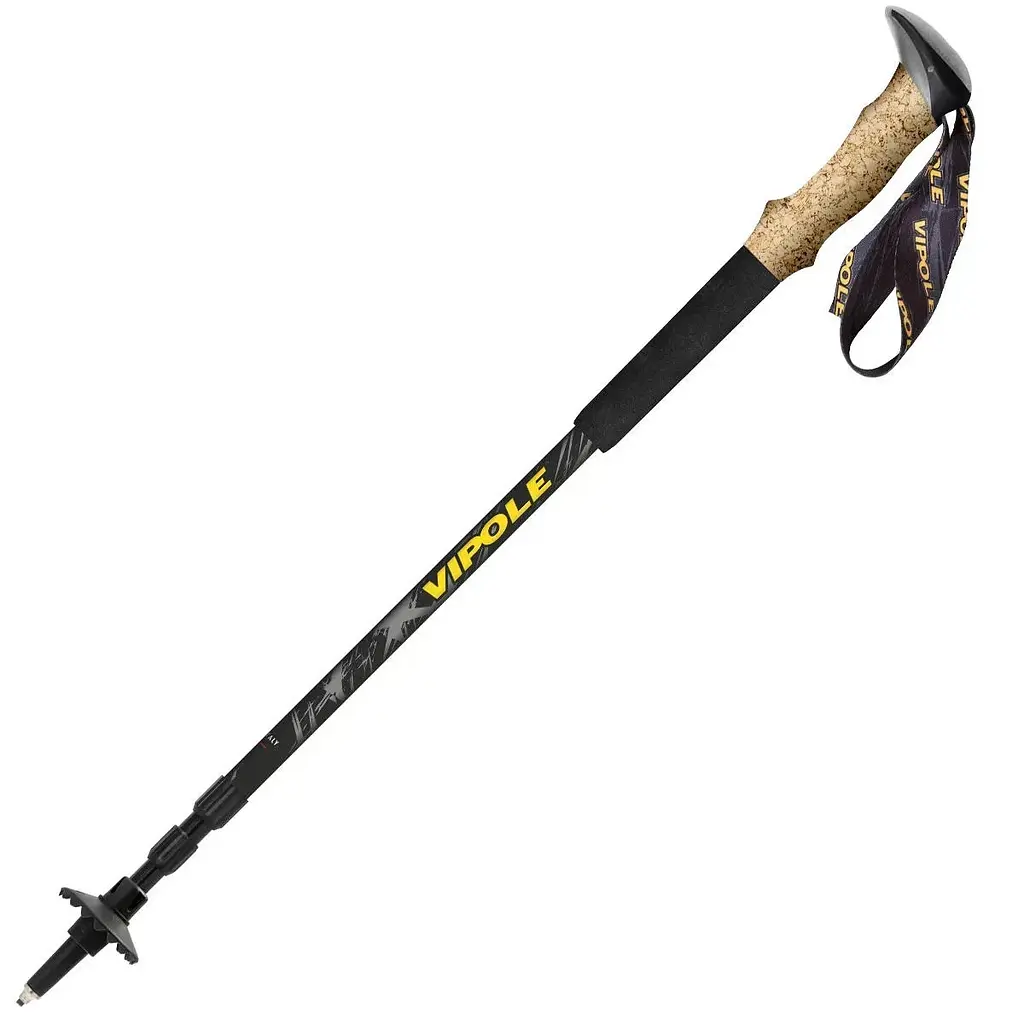Трекинговые палки телескопические Vipole Discovery Cork DLX 64-134см - черные (S25-12) - фото 2