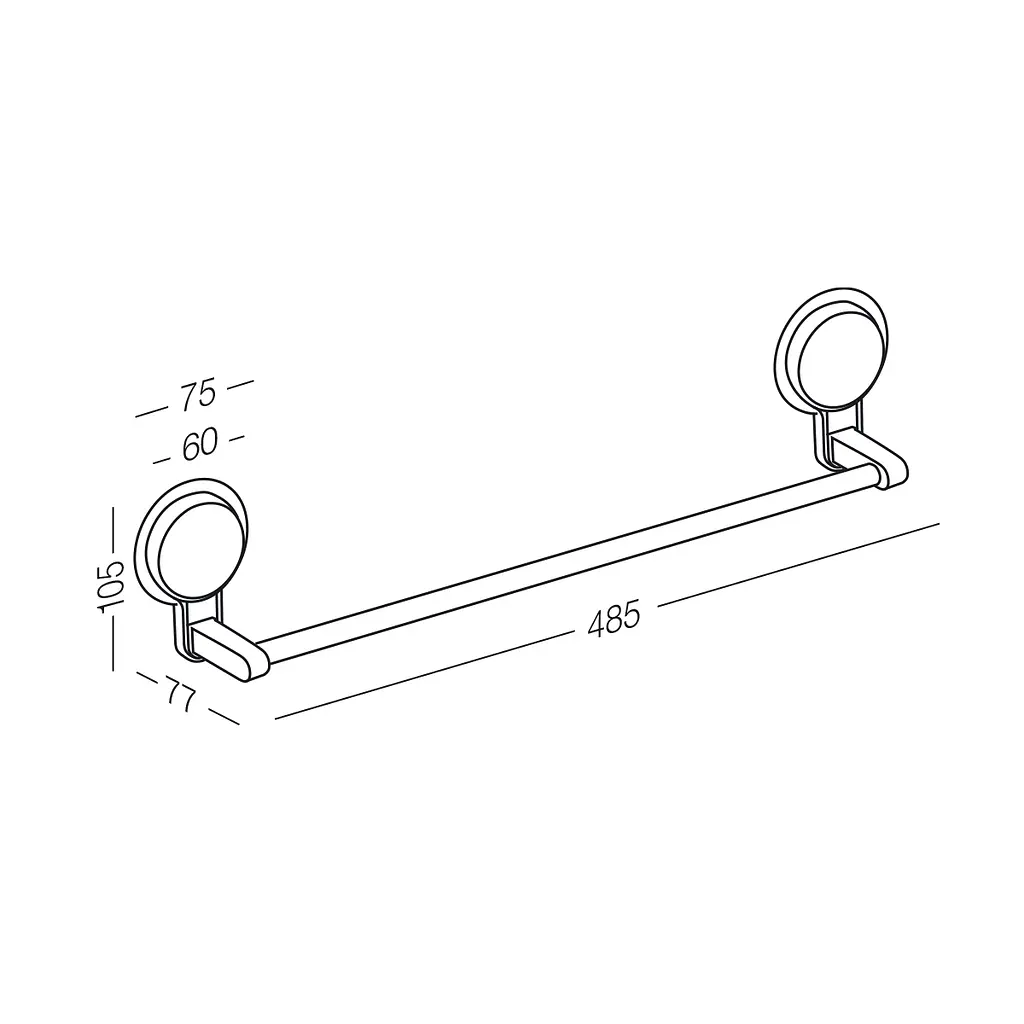 Тримач для рушника клейкий МВМ My Home BP-2, білий (BP-2 WHITE) - фото 2