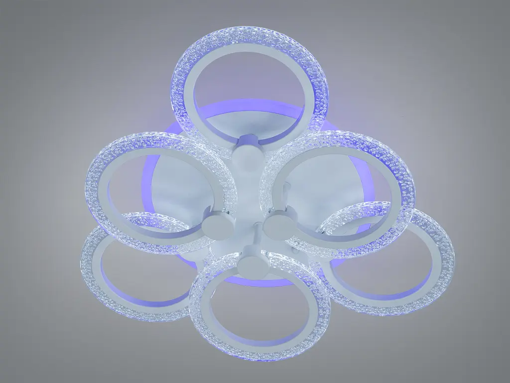 Люстра потолочная Romin LED Diasha белая 6 колец 74W - фото 2