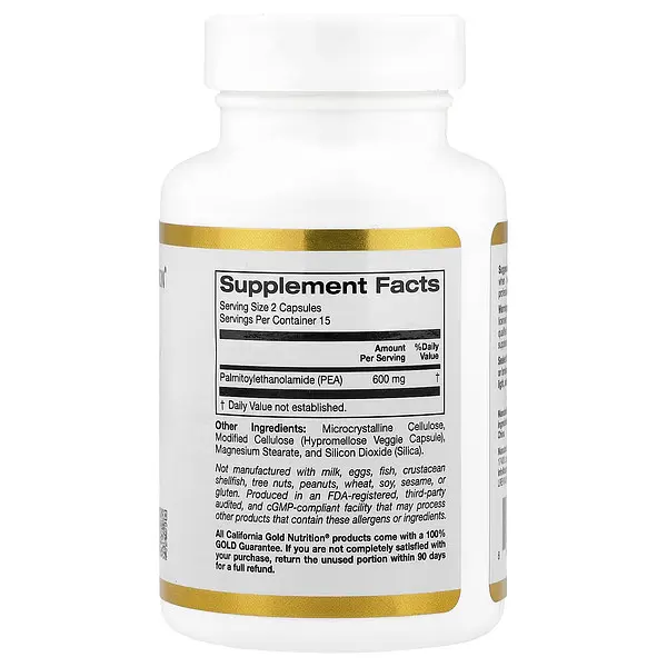 Для суглобів та зв'язок PEA 600 mg 30 рослинних капсул California Gold Nutrition vit0006046 - фото 2