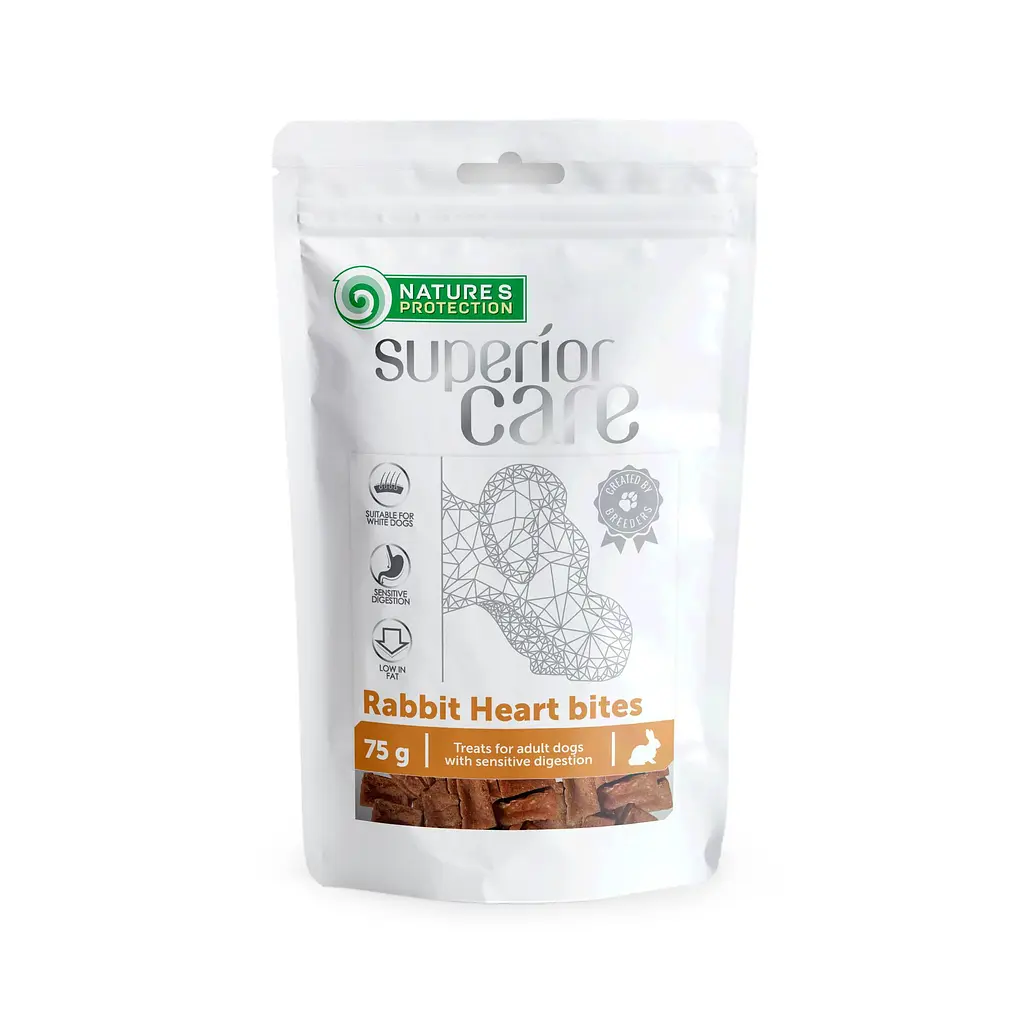 Ласощі для собак Nature's Protection Superior Care Snacks Rabbit Heart Bites серце кролика з куркою, 75 г