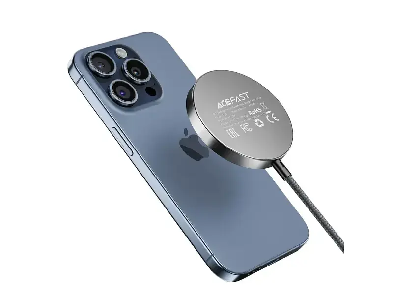 Бездротовий зарядний пристрій Acefast E24 QI2 Desktop Magnetic Wireless Metal Gray (6974316284758) - фото 3