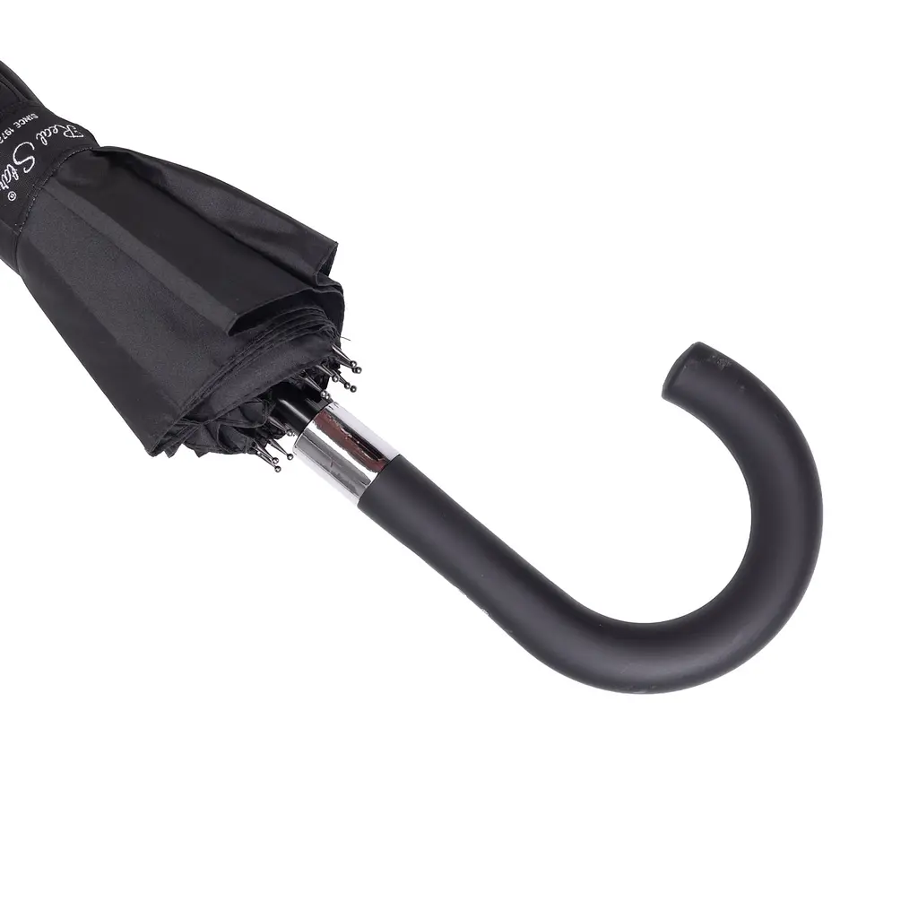 Класична парасоля тростина складна напівавтомат купол 116 см від дощу парасоля напівавтоматична розкладна для дорослих унісекс на 16 спиць Чорний - фото 8