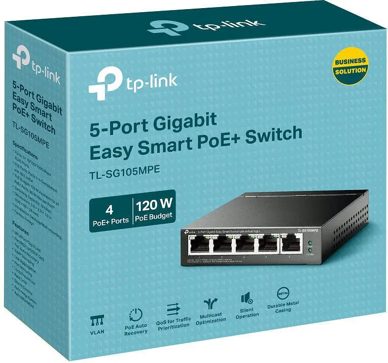 Коммутатор TL-SG105MPE 5xGE (4xPoE), 120Вт, WebSmart TP-Link teh0018181 - фото 6