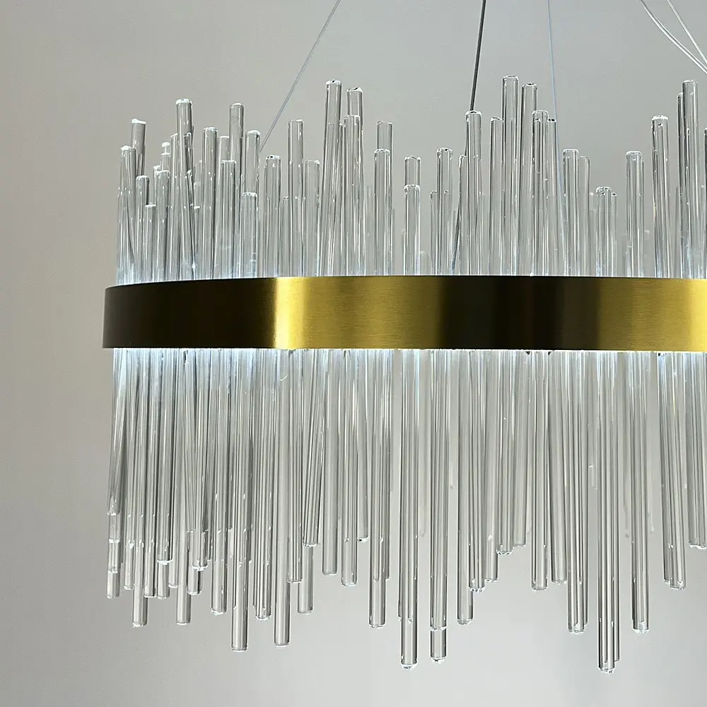 Подвесная LED люстра в изысканном латунном каркасе Ø 100 см Line F | Ст. J881-1000 AB - фото 4